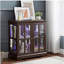 Vitrine à DEL, vitrine rétro avec tablettes réglables et armoire de style rétro avec portes grillagées pour une présentation exquise.