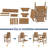 Tall Adirondack Chair Set Of 2, Hdpe Balcony Chairs With Connecting Tray, Two Cup Holders-899111299