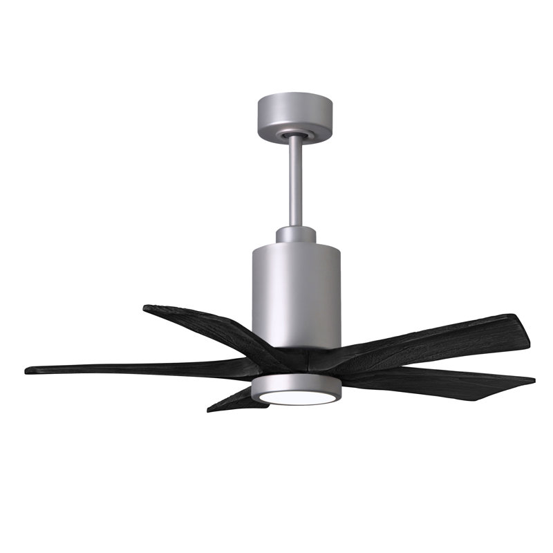 Patricia LED Downrod Ceiling Fan, Brushed Nickel, Matte Black