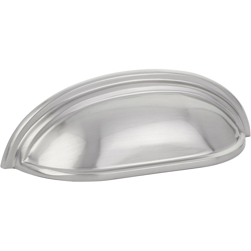 3" Center to Center Cup/Bin Pull, Satin Nickel, 4"