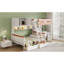Lit superposé simple au-dessus d'un lit double avec bureau, tiroirs, tablettes, armoire et DEL blanc + orange, solution compacte pour les pièces partagées