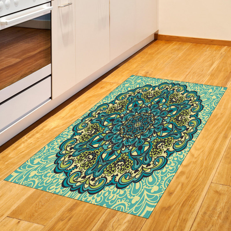 Ethnic High Density Long Fiber Poly Threads Decorative Area Rug Carpet, Rectangle 2'7" x 5'