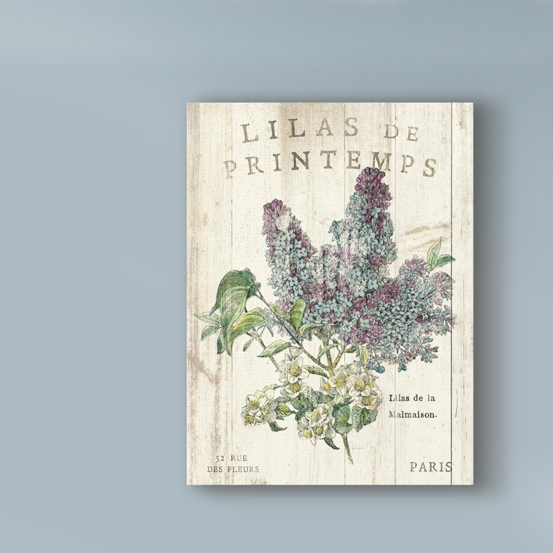 «Lilas de Printemps», reproduction de peinture acrylique sur toile tendue, H 19 po x l 14 po x P 2 po
