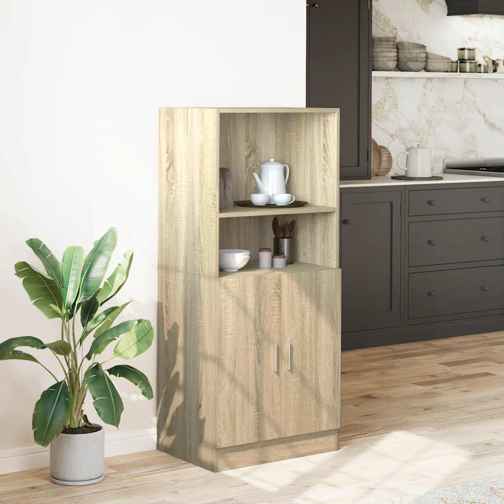 Vidaxl Küchenschrank Räuchereiche 57X41,5X131,5 Cm Holzwerkstoff