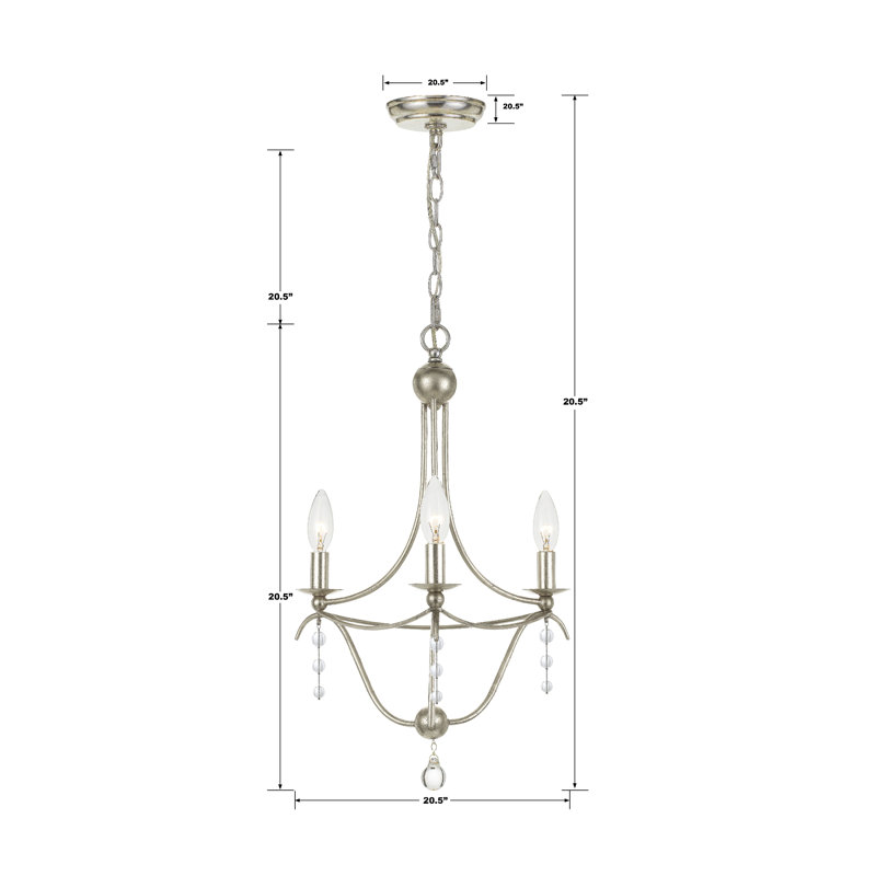 Farrington Gurney 3 - Light Dimmable Classic / Traditional Chandelier, 3