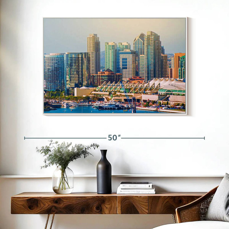 Ville de San Diego, Cadre flottant blanc, 40 po x 27 po