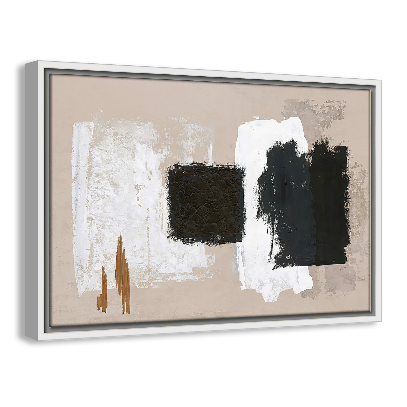 Imone "Golden Slate" Painting, 13.5" H x 19.5" W, White
