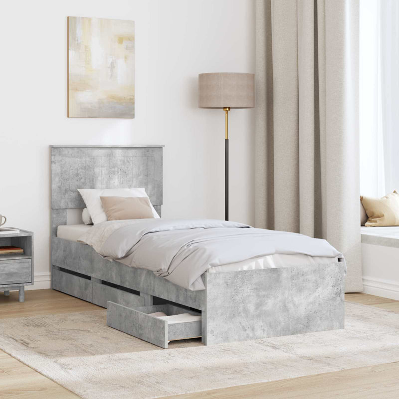 Bed, Small Single (2'6), Concrete Grey