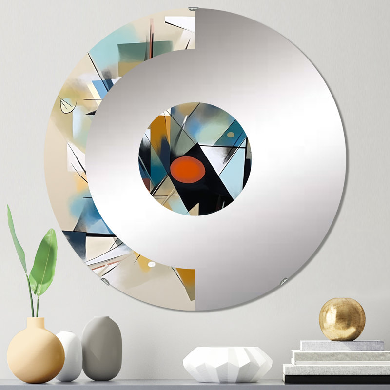 Marche - Miroir mural demi-cercle, 23,6 po x 23,6 po