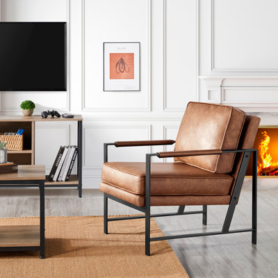 25.5" W Upholstered Armchair with Removable Seat & Back Cushion