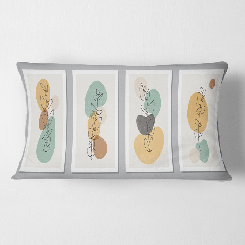 Housse de coussin rectangulaire avec insert Minimalistic Compostion of Shapes III
