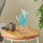 Cole And Grey Glass Ombre Coral Decorative Sculpture With Clear Square Base