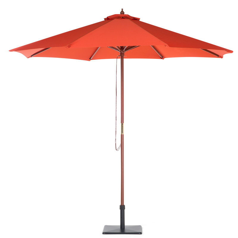 Amplas 270 cm W X 270 cm D Hexagonal Market Parasol with Pulley Lift, Red