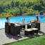 Ernesta 8 - Person Patio Dining Set Square Table with Cushions Included-1383464237