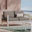 Patio avec structure en aluminium - Eau kaki - Coussin de siège de 49,50 po et accoudoir de 24,02 po de hauteur requis