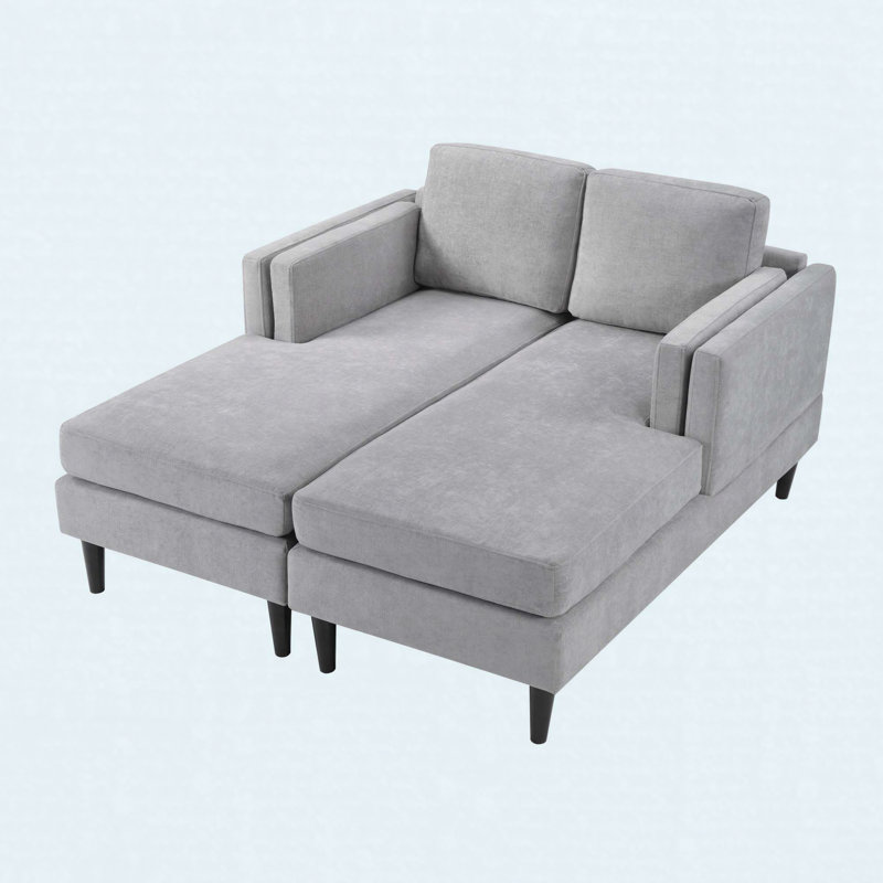 Méridienne moderne avec méridienne 53,5 po, Grey