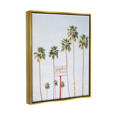 «Stupell Industries Aloha Hotel with Palm Trees», art mural sur toile par Sissi et Seb