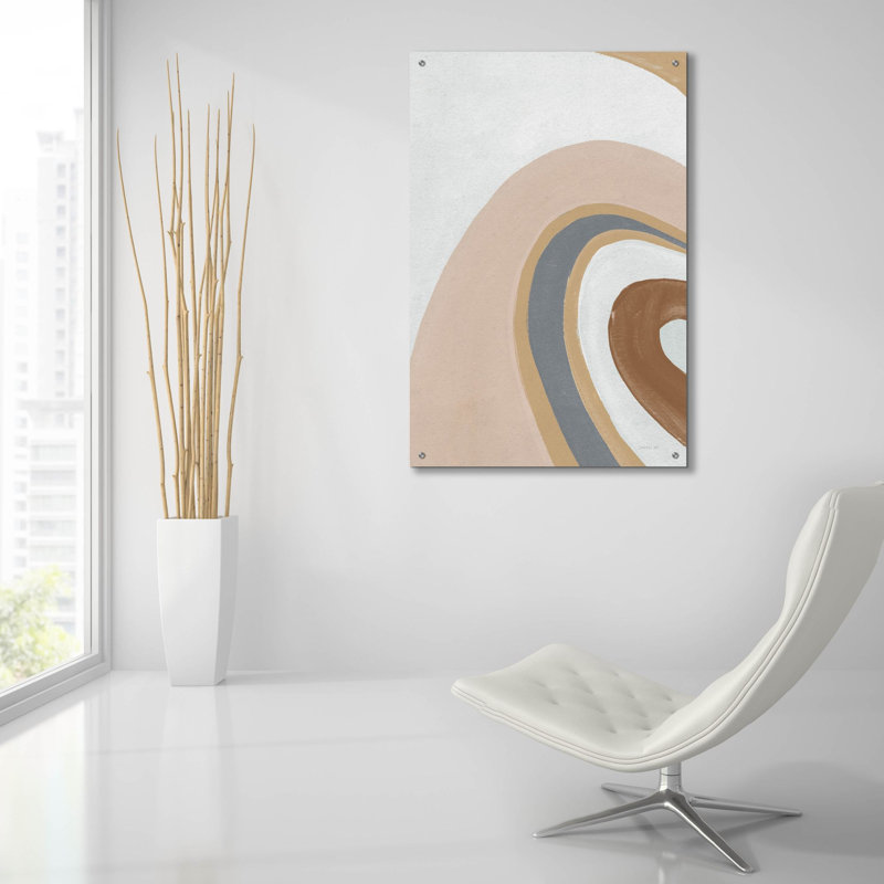 «In The Groove 1 Brown» par Danhui Nai, art mural en verre acrylique, H 36 po x l 24 po x P 0,2 po