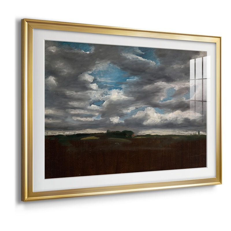 Étude de nuages - John Constable - Toile tendue avec châssis, c. 1821-1822, 30 x 5 x 42,5, Impression encadrée, Doré