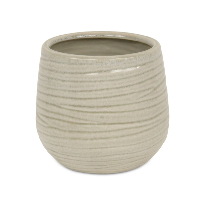 Pot en céramique Grazielli, H 6,5 po x l 6 po x P 6 po, Blanc