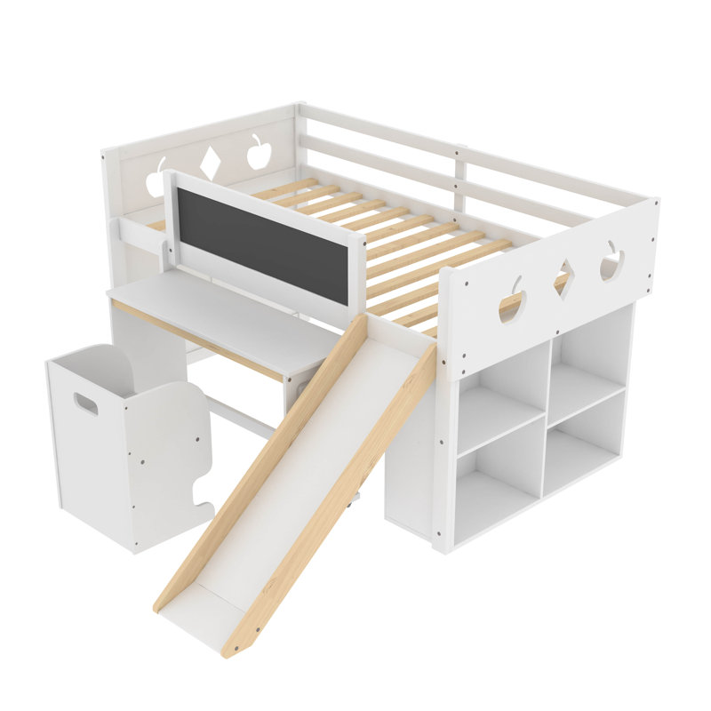 Lit mezzanine simple bas avec bureau Hassam par Harriet Bee