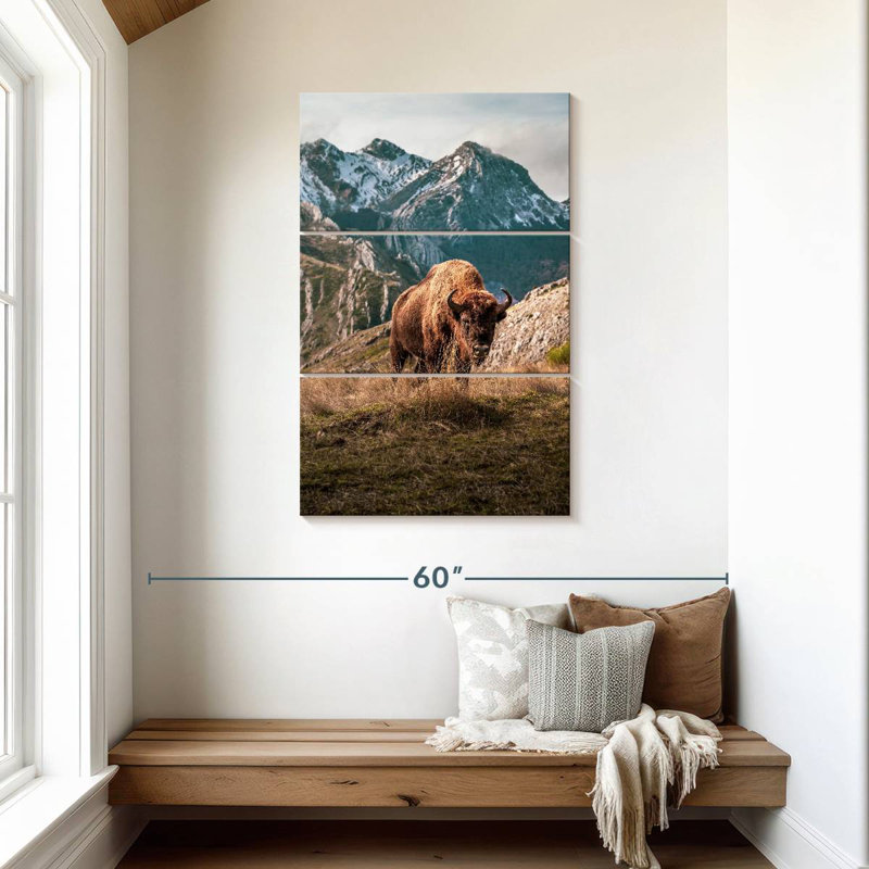 Brampt Simple Mountain Bison, 45" H x 28" W