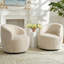 Chaise d'appoint moderne en tonneau pivotant en chenille (ensemble de 2-688784935
