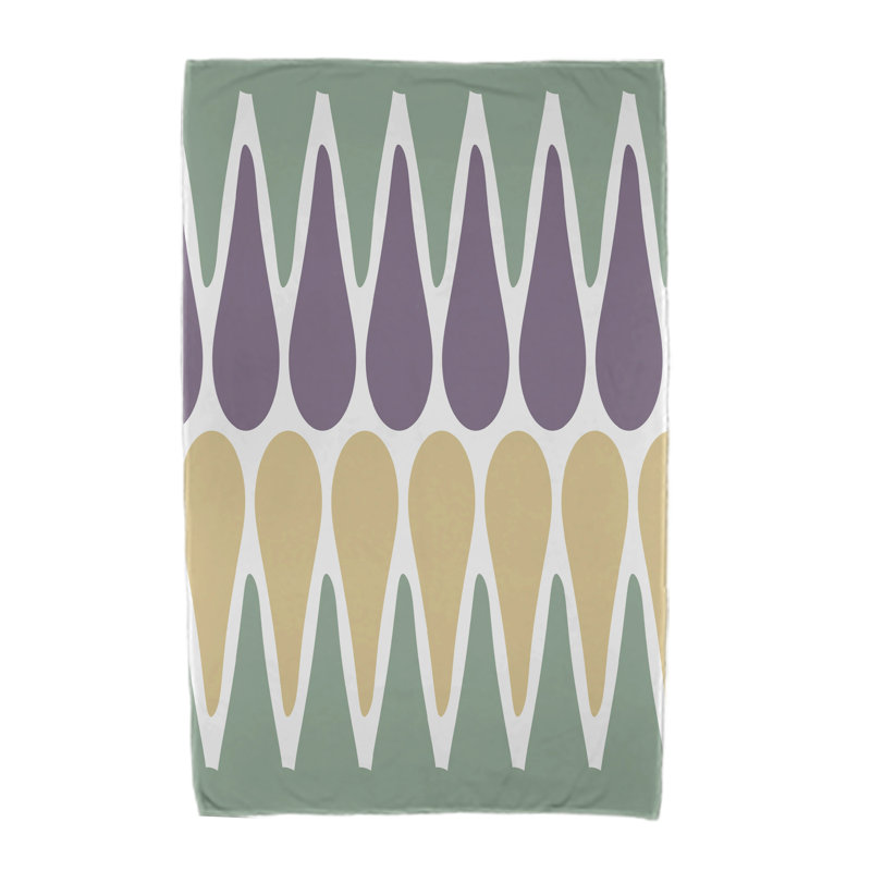 Serviette de plage en microfibre Malcho, Vert / Mauve / Jaune