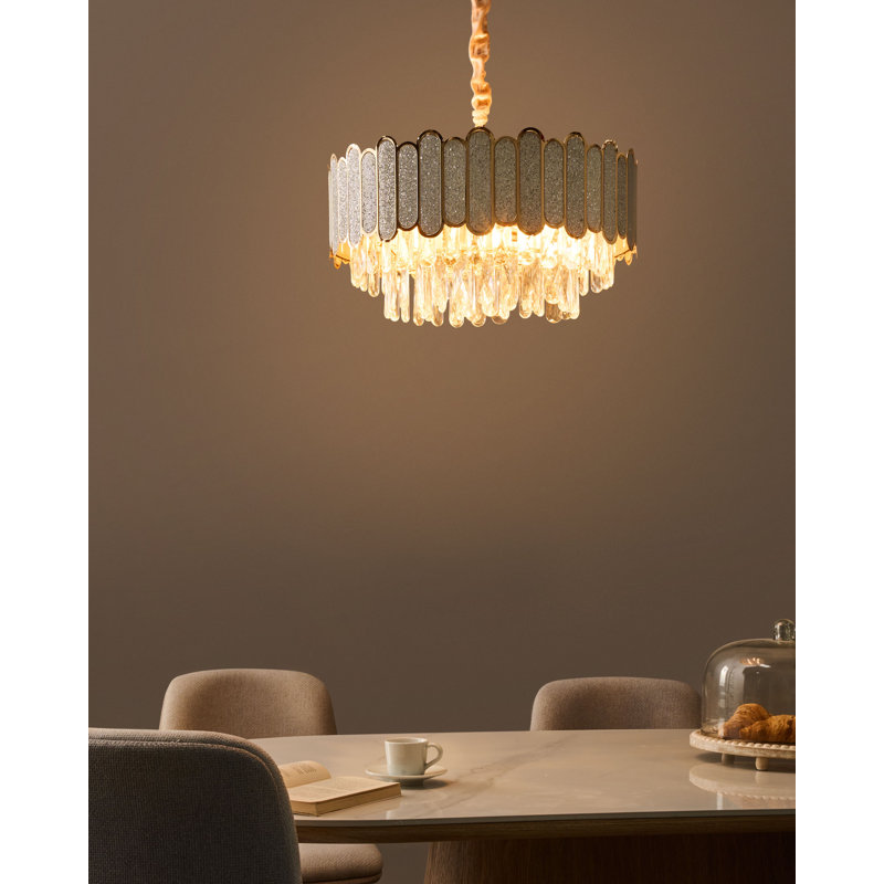 AGUARICO Glass Brass Chandelier