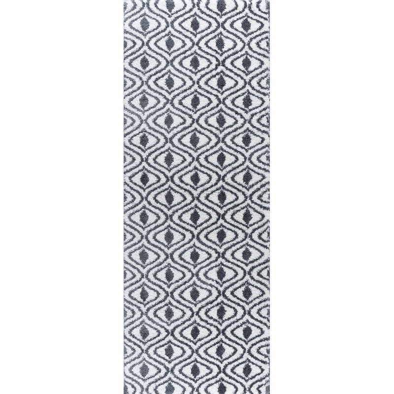 Shag Cream/Charcoal Rug, Runner 2'7" x 7'3"
