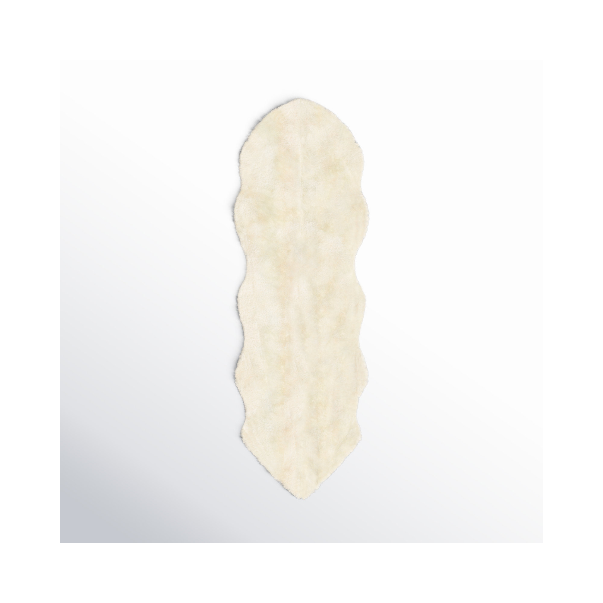 Mera Handmade Sheepskin White Area Rug, Runner 2' x 6'