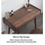 Coiffeuse Mid-Century en noyer massif avec miroir rabattable pour chambre à coucher