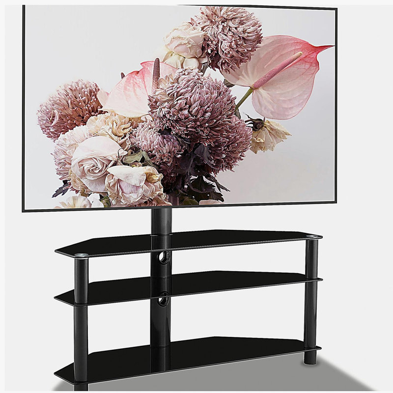 35.4 inch Multi-function TV Stand Height Adjustable Bracket Swivel 3-Tier