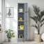 4 casiers en métal H 66 po avec serrure pour les employés, armoire de rangement, gris