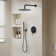1-Spray Patterns 9.8 In. Wall Mount Dual Fixed And Handheld Shower Head 1.8 GPM In Matte Black
