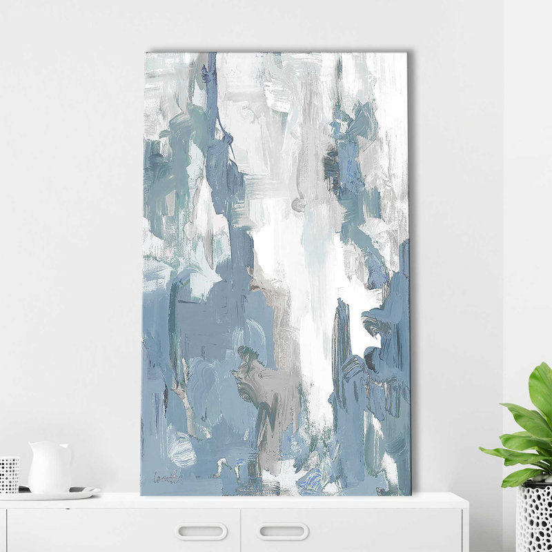 «Blue Serenade I» par Lanie Loreth - Peinture, Toile tendue, H 30 po x l 18 po x P 1 po