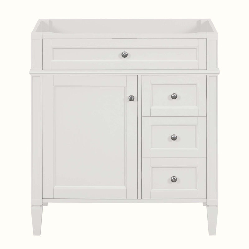 Base de meuble-lavabo simple 29,3 po seulement, Blanc