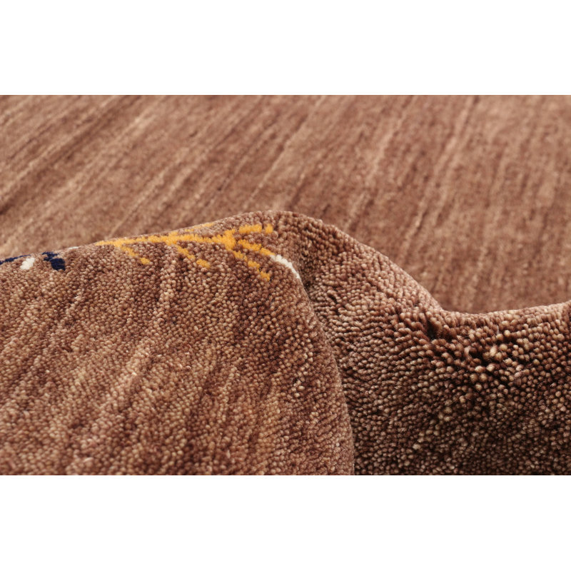 Tapis brun Kashkuli Gabbeh 4 pi 10 po x 7 pi 11 po