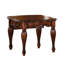 Élégante table de bout en bois de cerisier avec profil sculpté en placage pour le salon