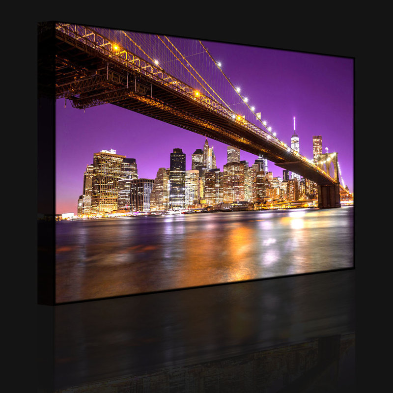 Skyline Of Manhattan by No - Wrapped Canvas Print, Without lighting, 70cm H x 100cm W x 4.5cm D