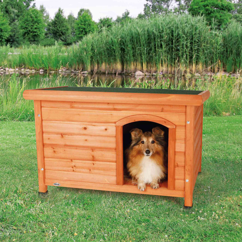 Maisonnette pour animaux de compagnie Trixie Natura Classic, toit plat à charnières, pieds réglables, abri pour animaux