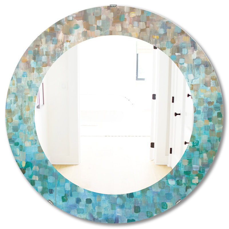 Blocked Abstract - Miroir décoratif de salle de bain / meuble-lavabo traditionnel, H 23,6 po x l 23,6 po