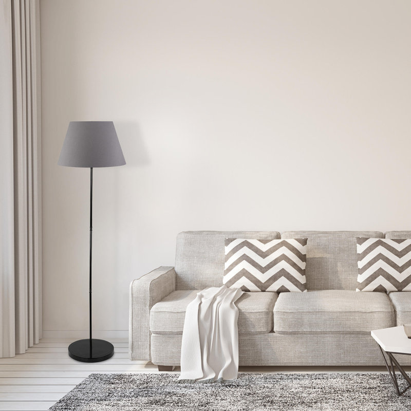 Lampe sur pied 55 po Christiana, gris, Noir