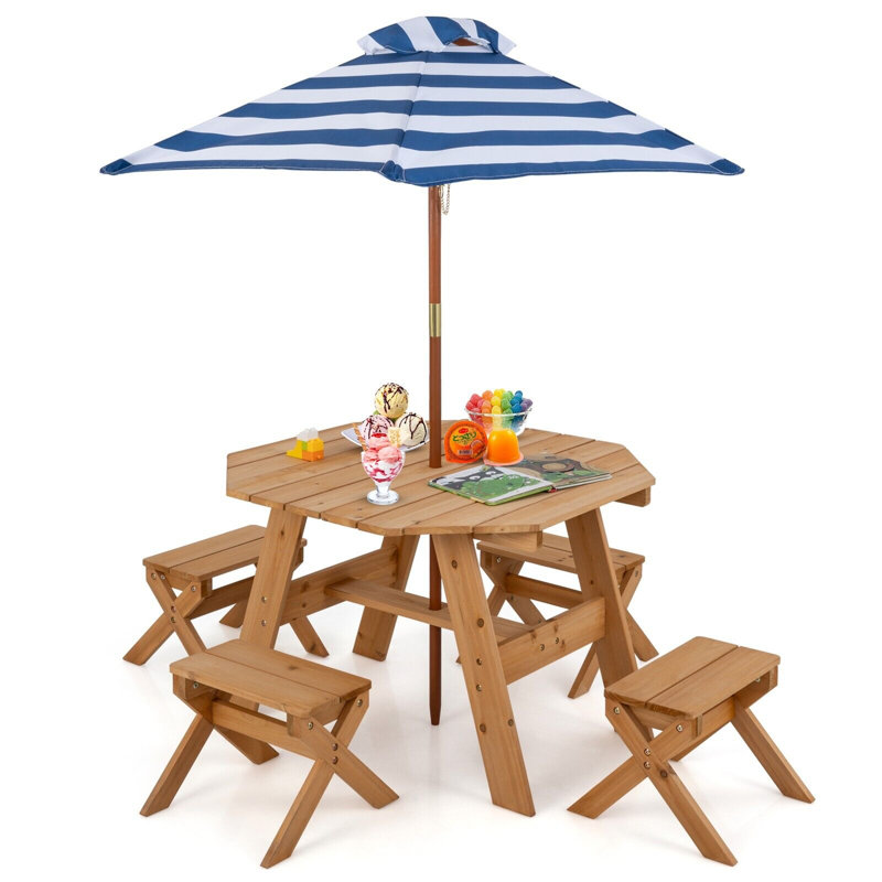 4 - Person Wood Patio Dining Set with