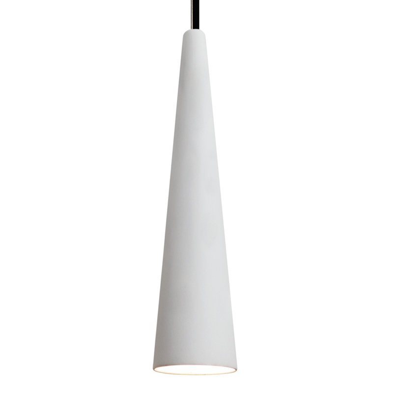 Luminaire suspendu conique à 1 lumière Kiaan, Bisque
