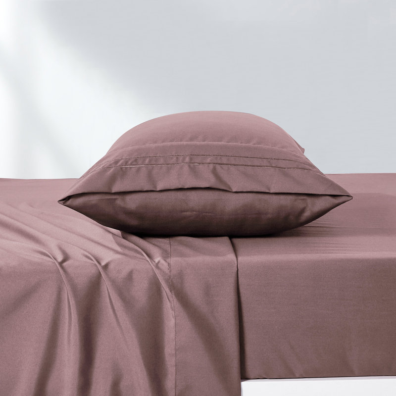 Jcrown Microfiber Sheet Set, Full Sheet Set with 2 Pillowcases, Rose