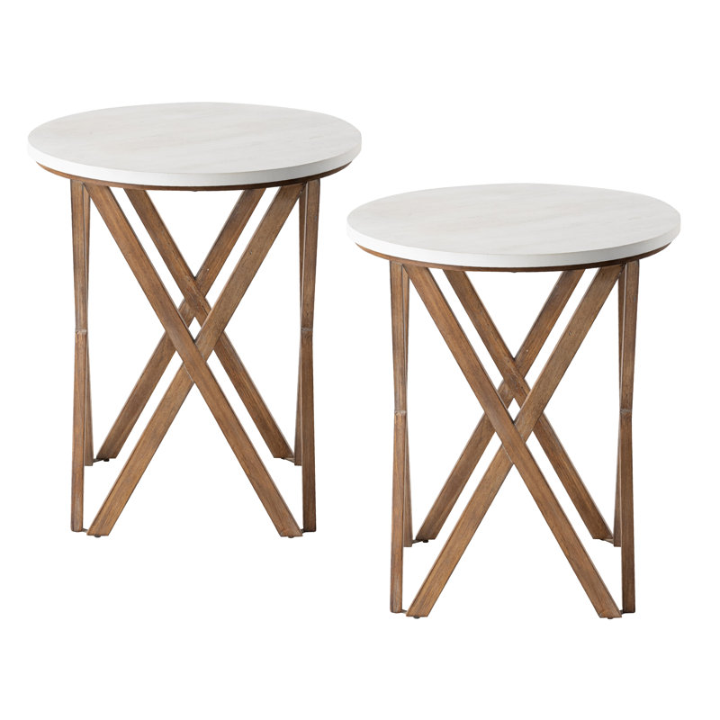Rustic Round Rustic End Table, Boho Nightstand