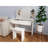 Vanity Table With One Drawer, Adjustable Mirror, Ample Open Shelves, Comfortable Stool, Modern Design, Ancient White, Particle Board + , 50.06 In Height Drawer Mirror Table, Storage, Matching Elegant