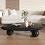 Table basse moderne 51 "ovale noir crème / brun avec trois pieds ronds-386510971-380611242