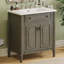 Meuble-lavabo rustique avec lavabo, portes à fermeture douce, tablette ajustable, conception courbée-2022573196